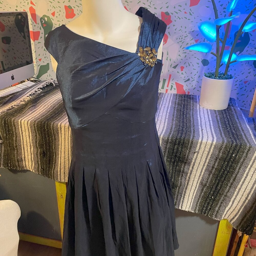 Jessica Howard Metallic Blue Evening Dress - 10